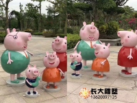 玻璃鋼卡通動(dòng)畫小豬佩奇雕塑